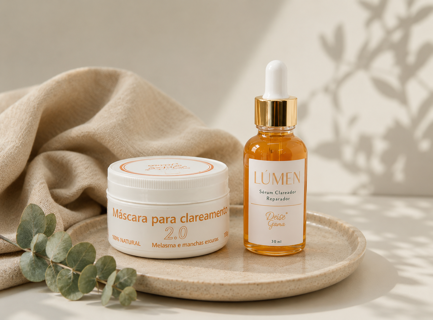 Máscara para Clareamento 2.0 e Sérum Lúmen Clareador Reparador Deise Gama